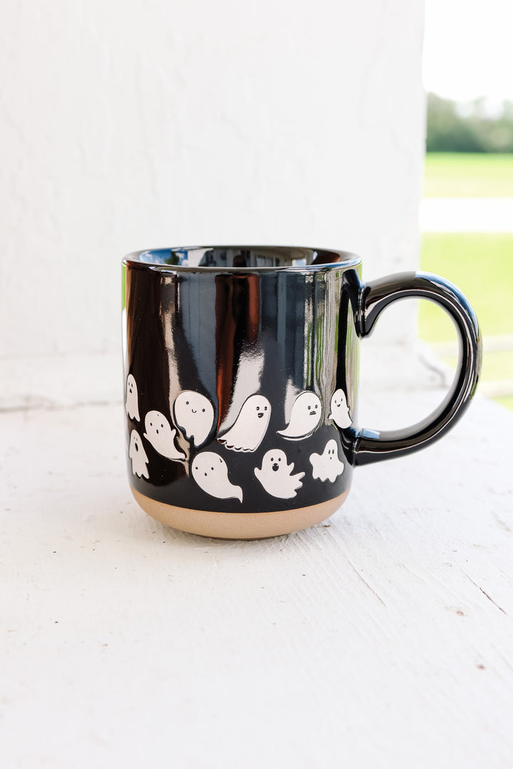 Ghost Pattern Stoneware Coffee Mug