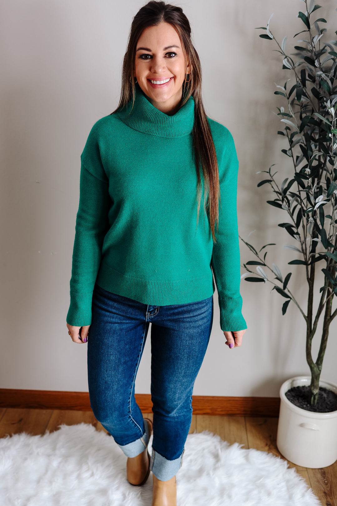 Marlow Turtleneck Sweater - Jade