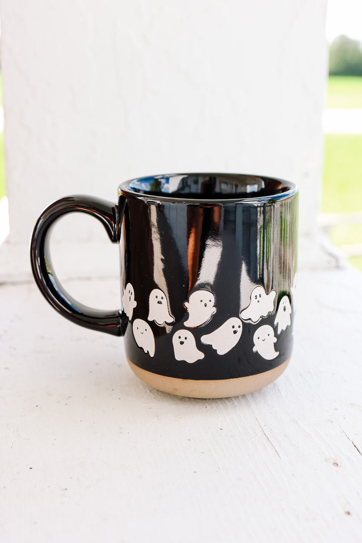 Ghost Pattern Stoneware Coffee Mug