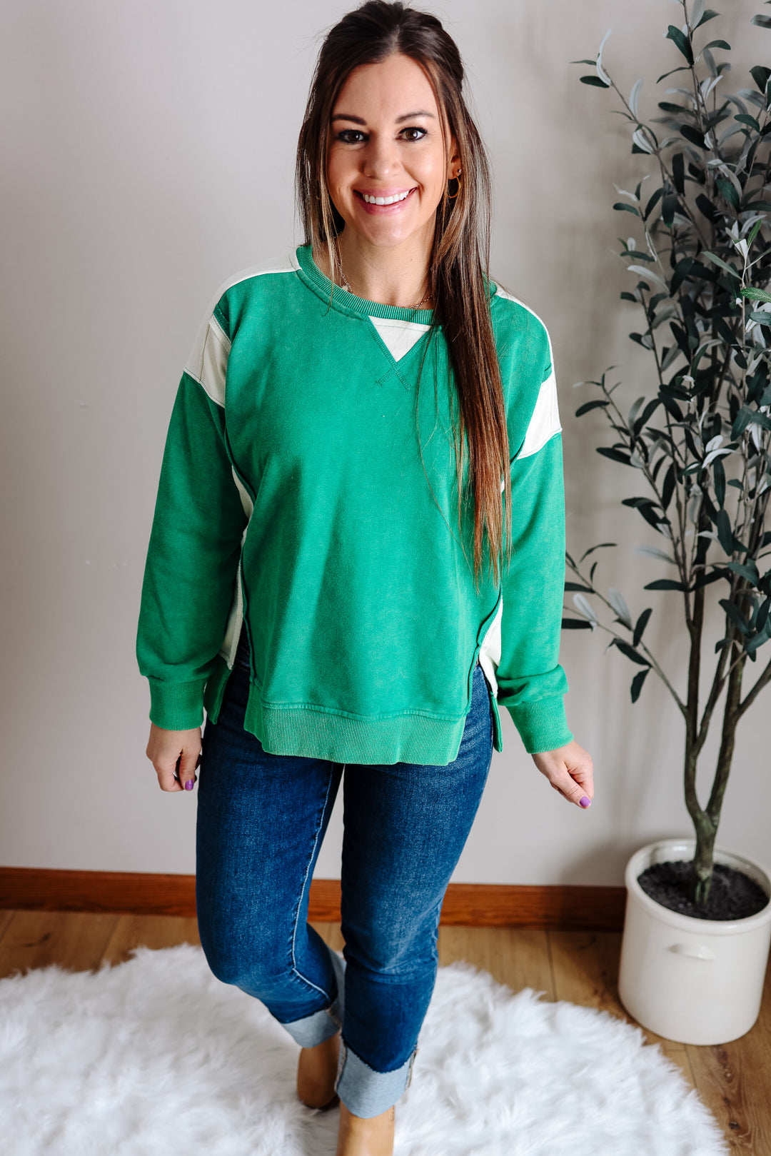 Jovie French Terry Sweatshirt - Kelly Green