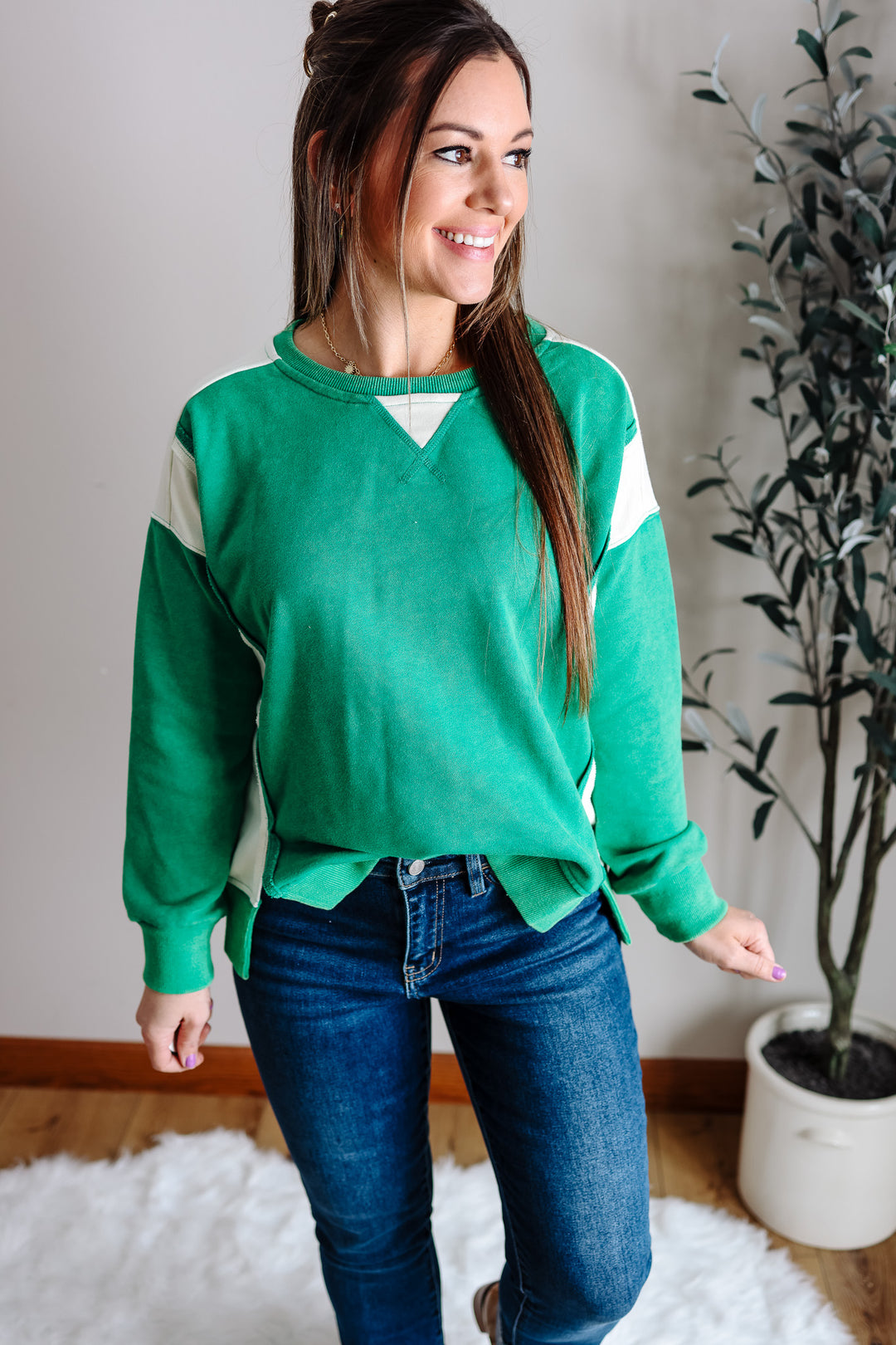 Jovie French Terry Sweatshirt - Kelly Green