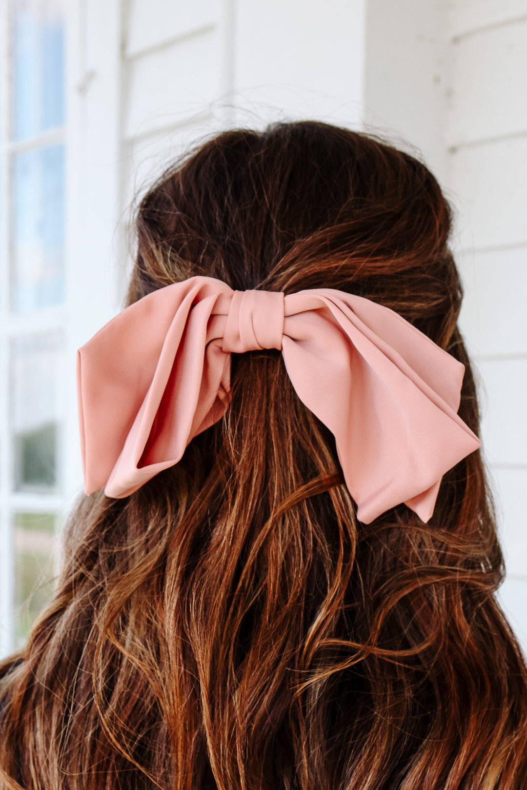 Recycled Fabric Bow Hair Clip - Rosewood