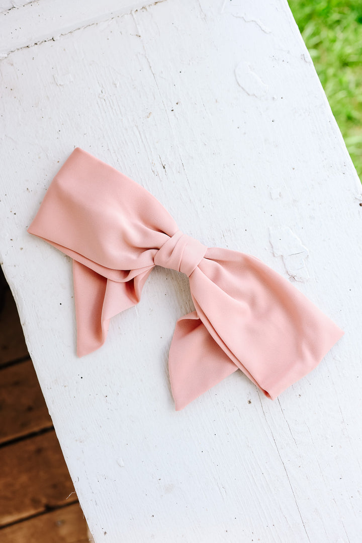 Recycled Fabric Bow Hair Clip - Rosewood