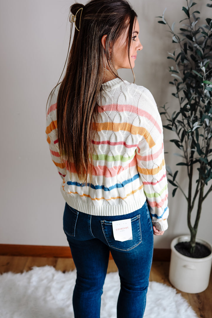 Kyla Color Cable Knit Sweater