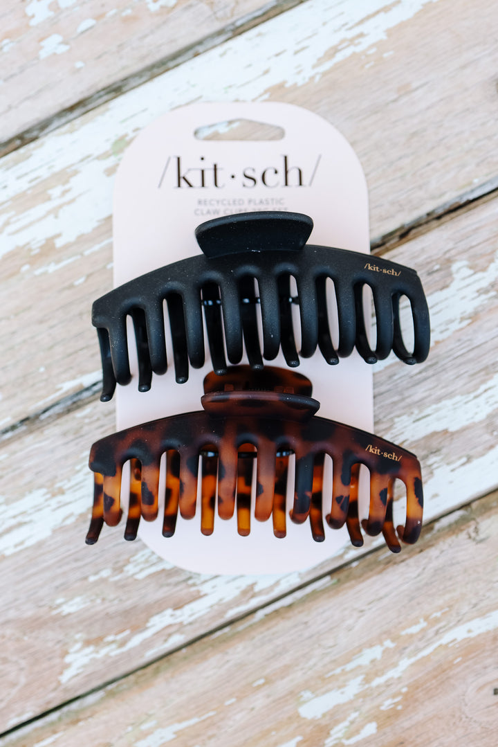 Recycled Plastic Oversized Matte Claw Clips 2pc Set