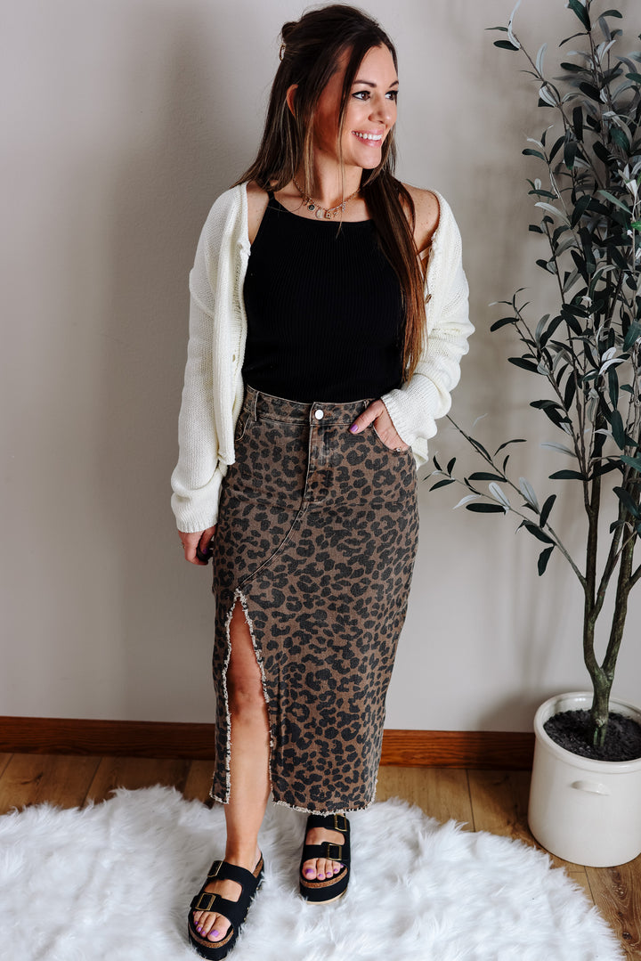 Callix Leopard Midi Skirt