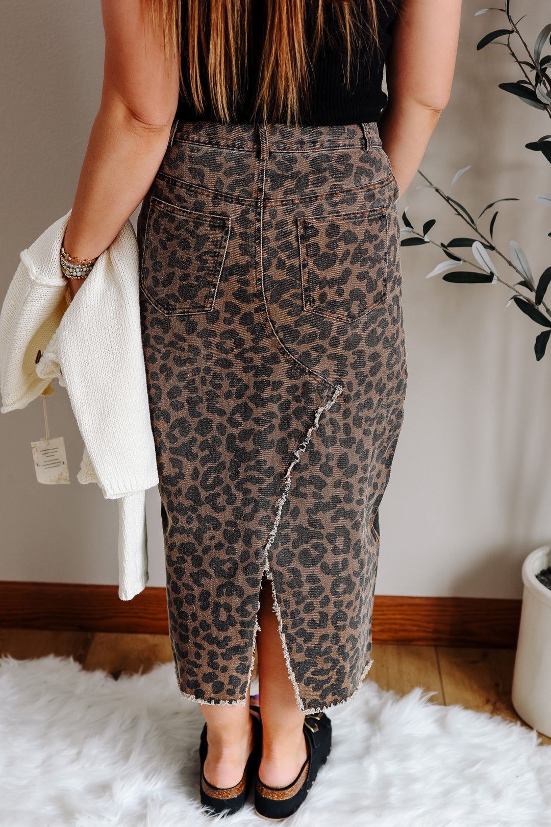 Callix Leopard Midi Skirt