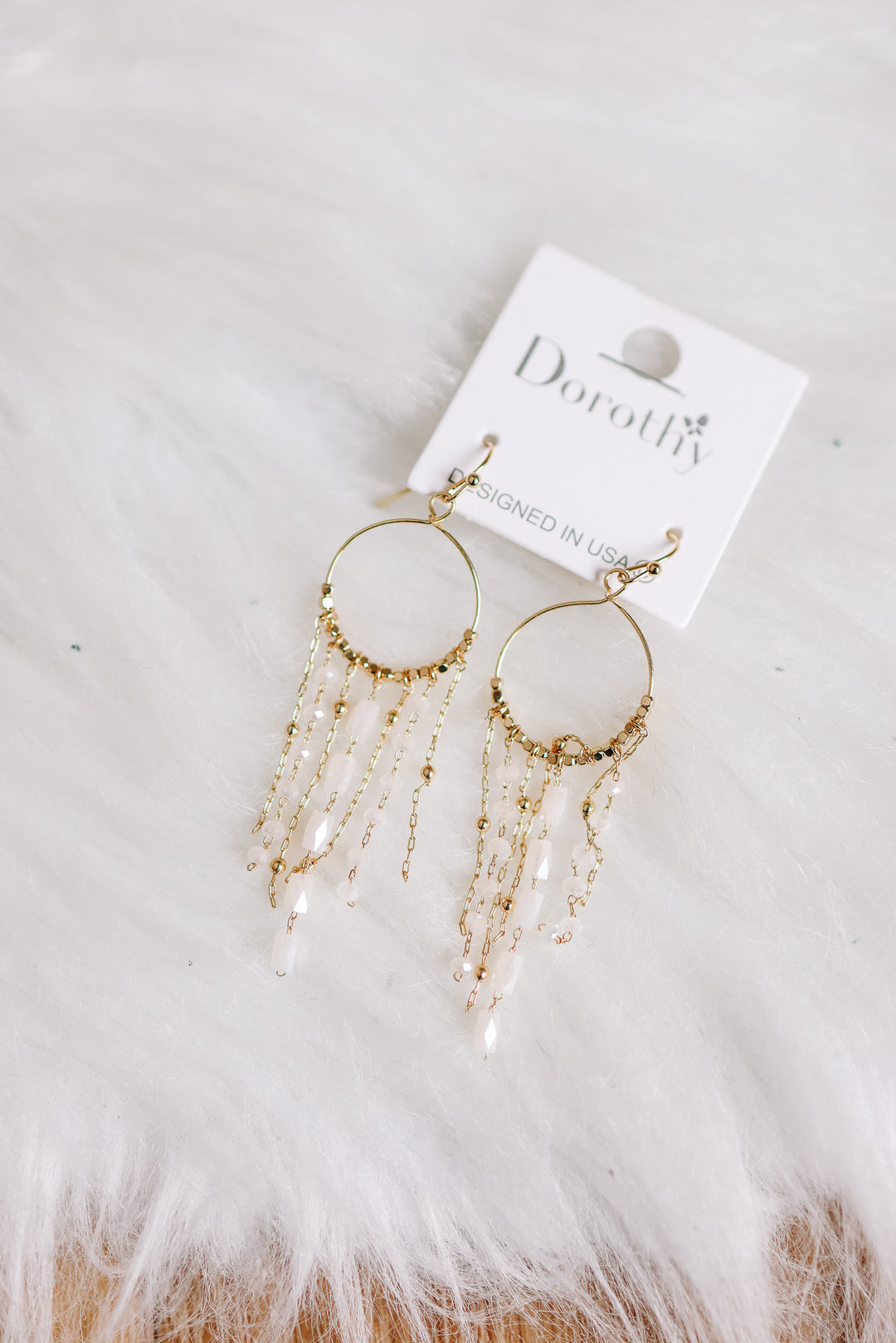 Nia Fringe Earrings - White