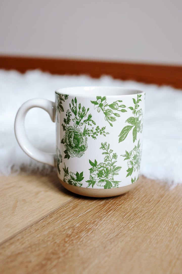 Green Delft Stoneware Coffee Mug