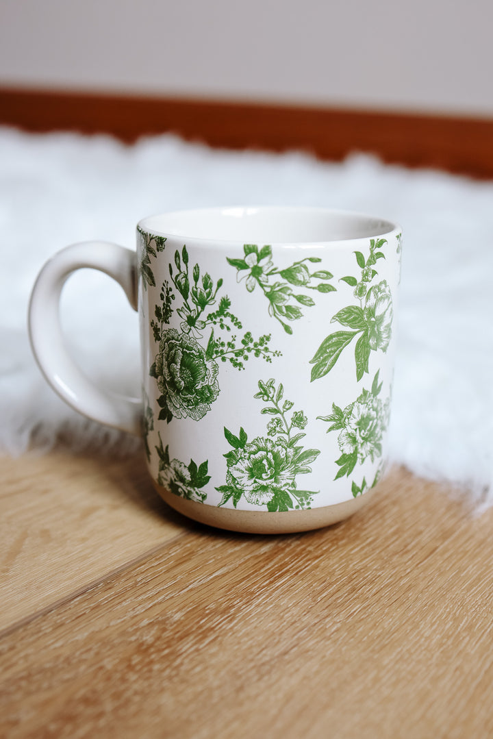 Green Delft Stoneware Coffee Mug