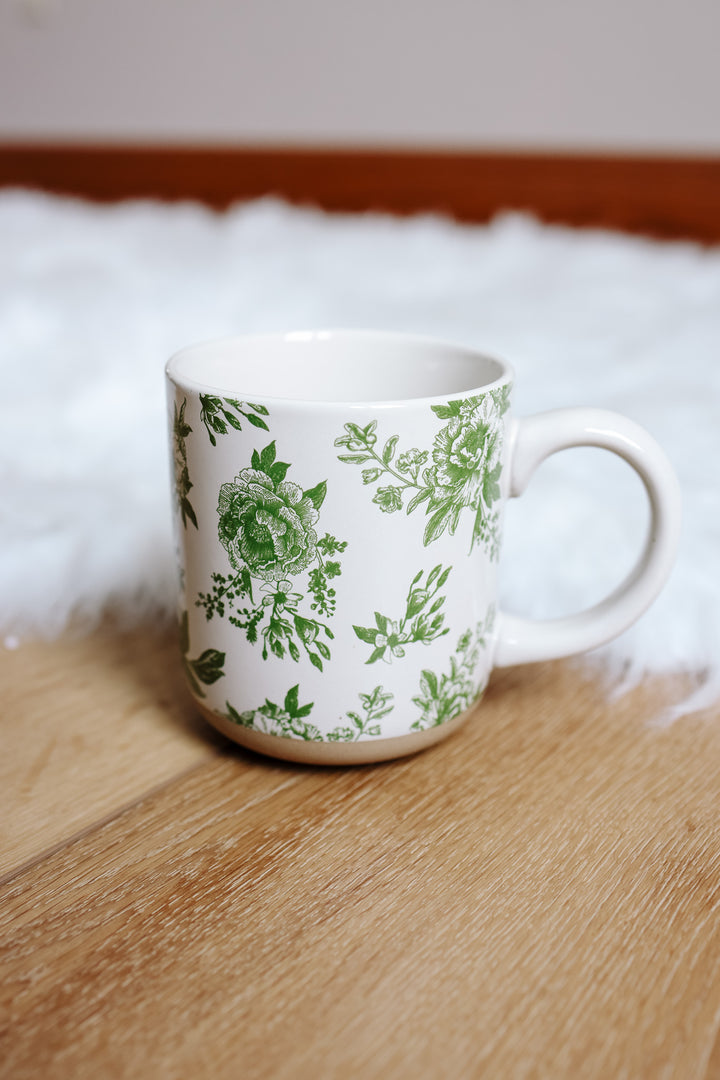 Green Delft Stoneware Coffee Mug