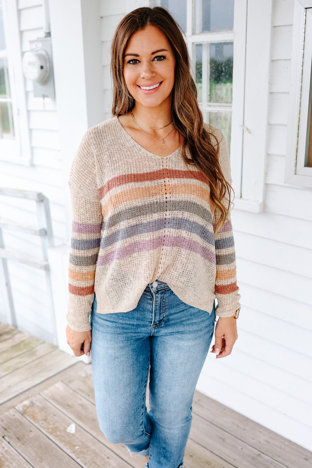 Madison Rainbow Stripe Sweater