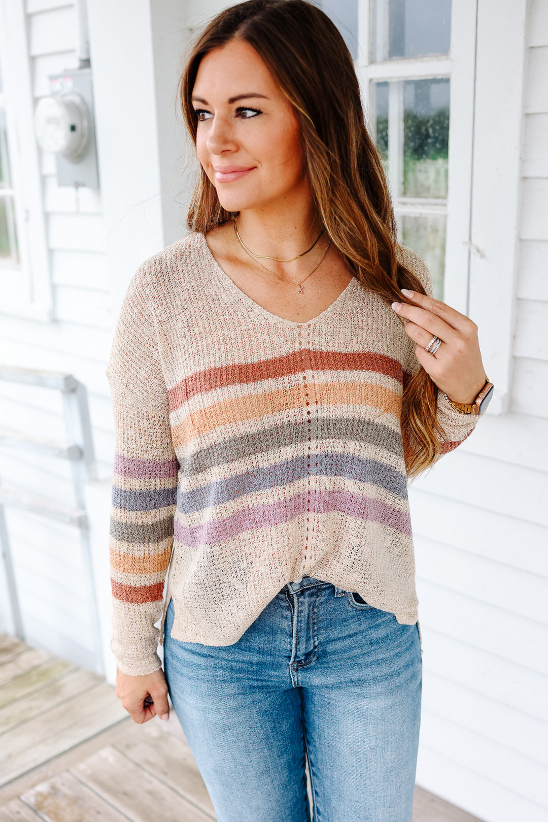 Madison Rainbow Stripe Sweater