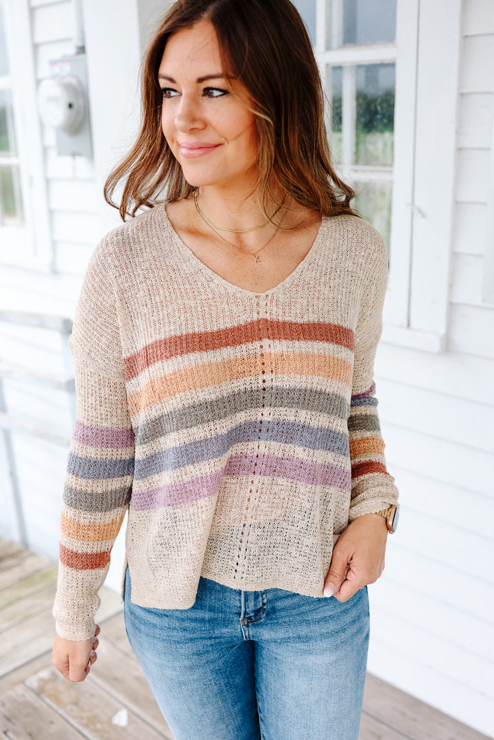 Madison Rainbow Stripe Sweater