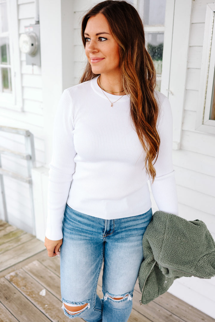 Piper Ribbed Long Sleeve - Ivory