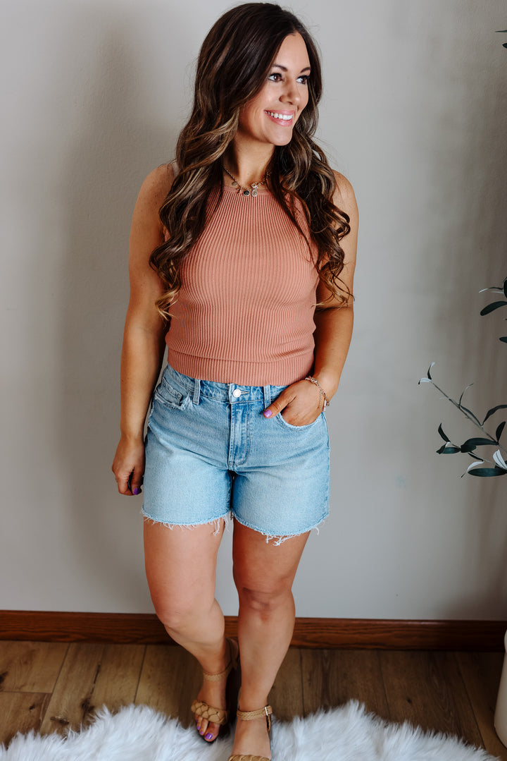 VERVET: Parker High Rise Boyfriend Denim Shorts