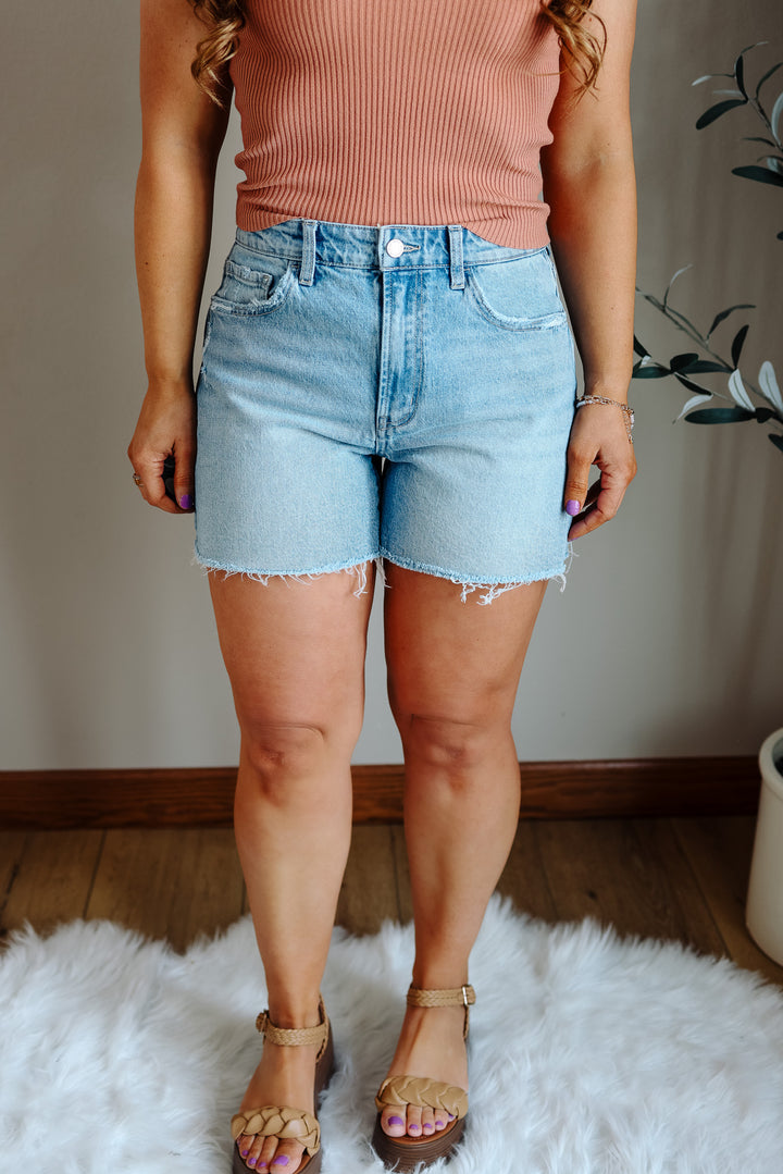 VERVET: Parker High Rise Boyfriend Denim Shorts