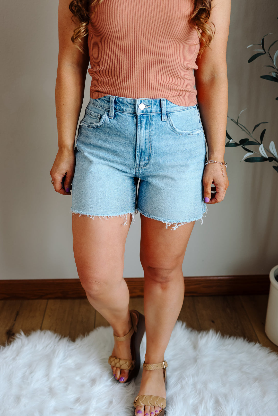 VERVET: Parker High Rise Boyfriend Denim Shorts