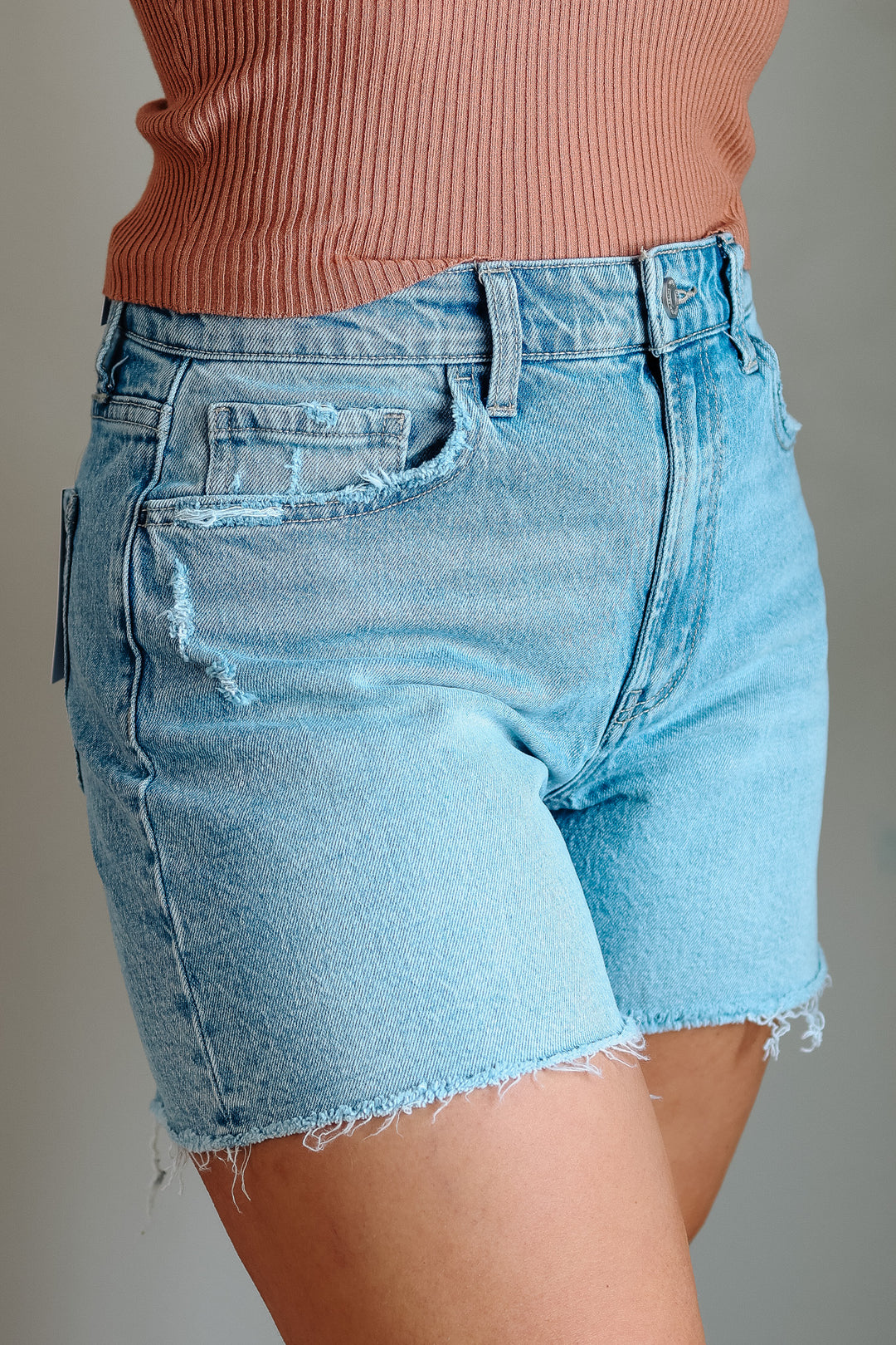 VERVET: Parker High Rise Boyfriend Denim Shorts