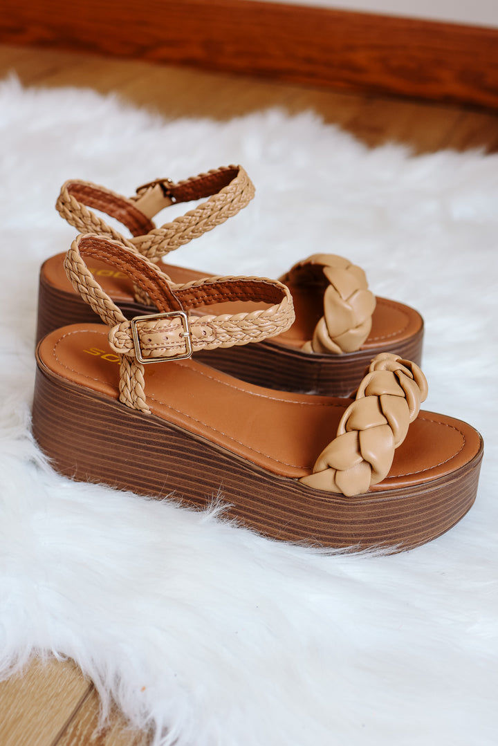 Invoke Braided Platform Sandal - Natural