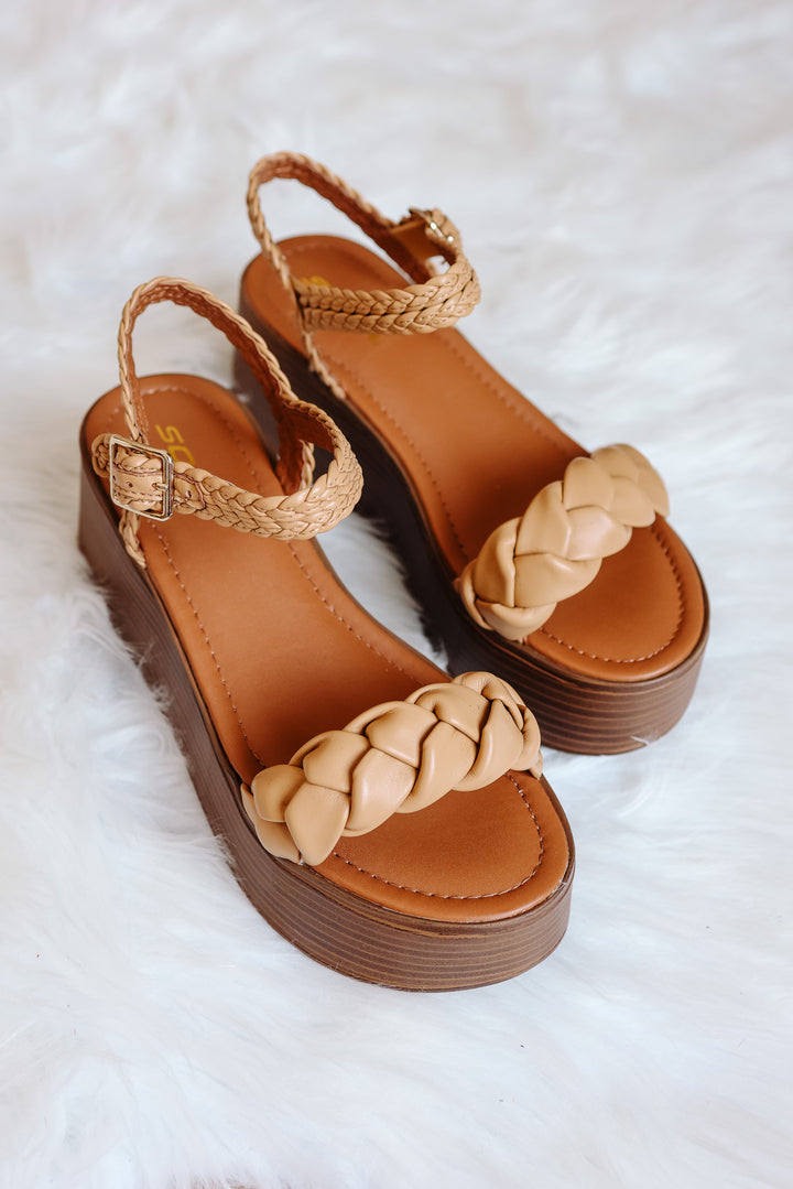 Invoke Braided Platform Sandal - Natural