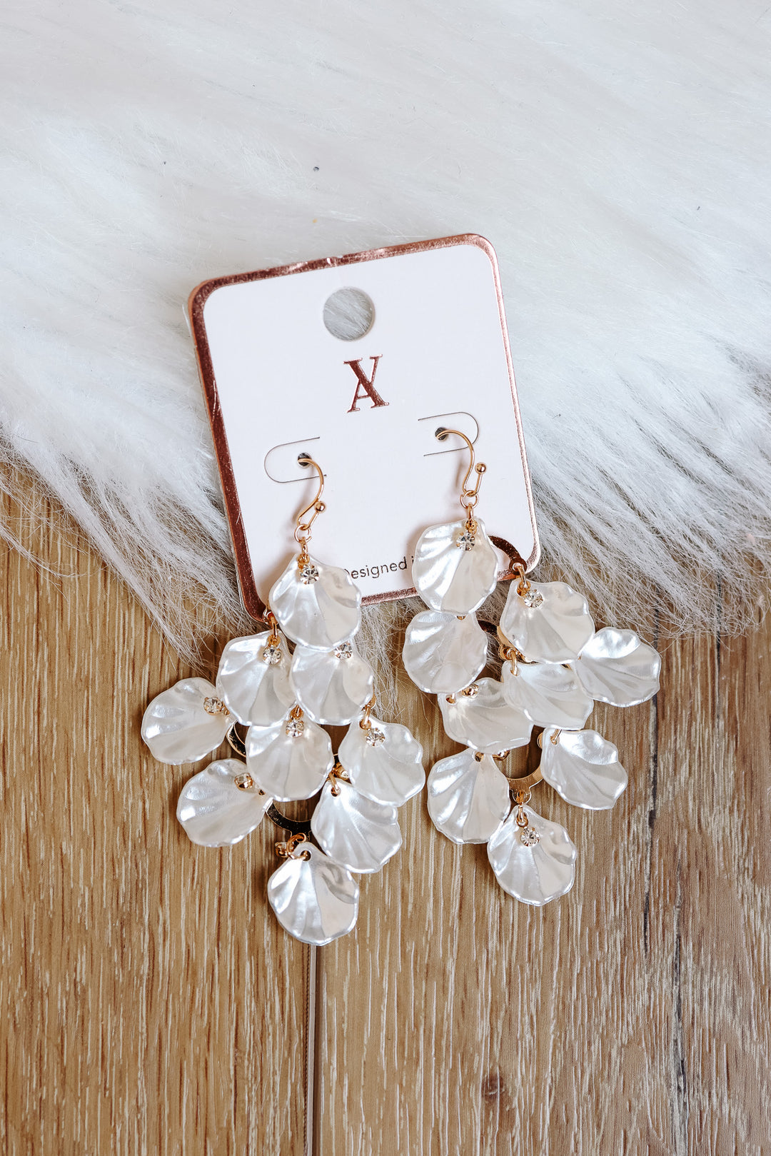 Ophelia Pearl Leaf Dangle Earrings