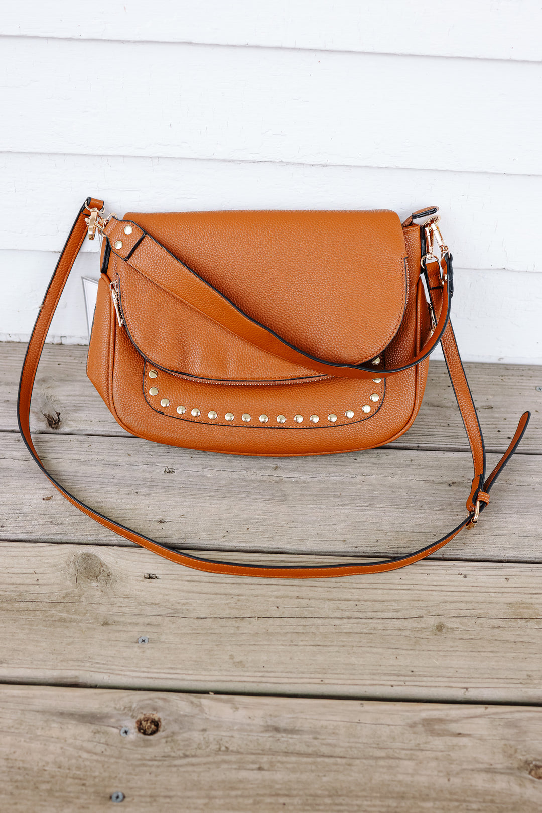 Monet Stud Crossbody - Brown