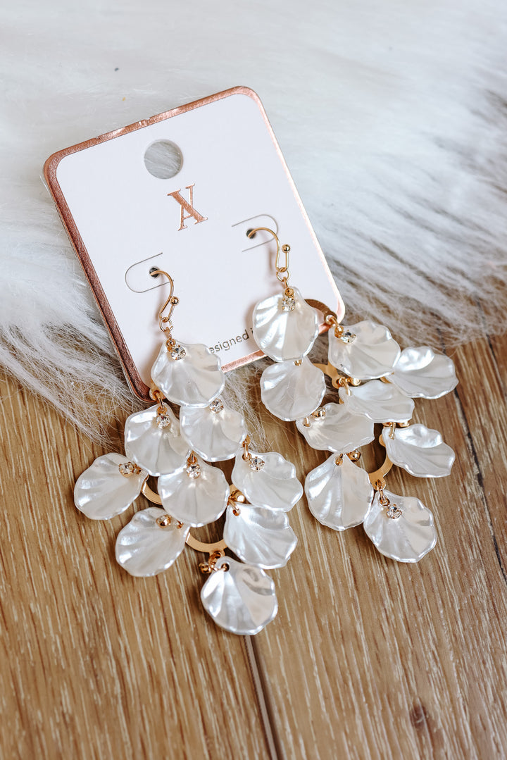 Ophelia Pearl Leaf Dangle Earrings