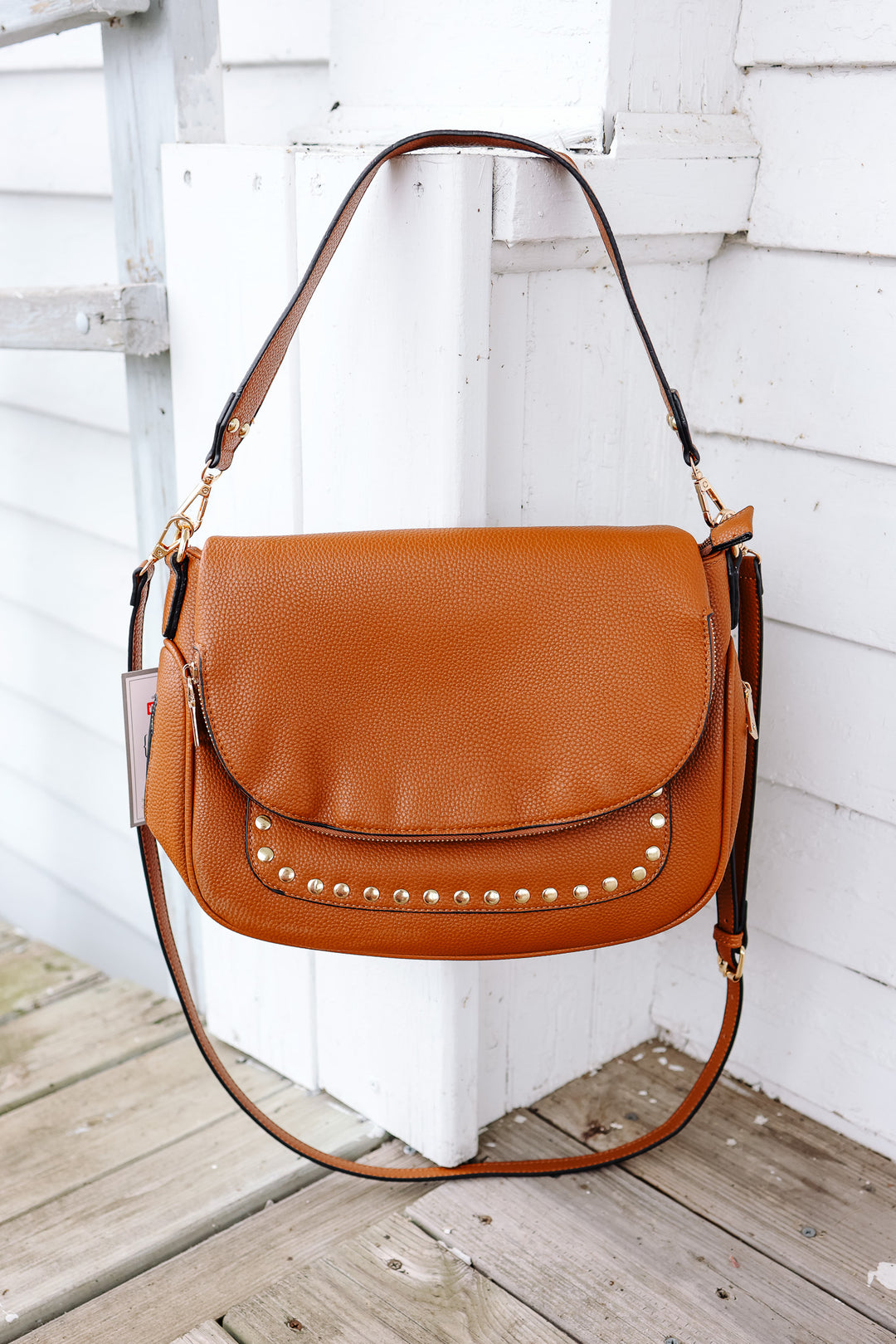 Monet Stud Crossbody - Brown