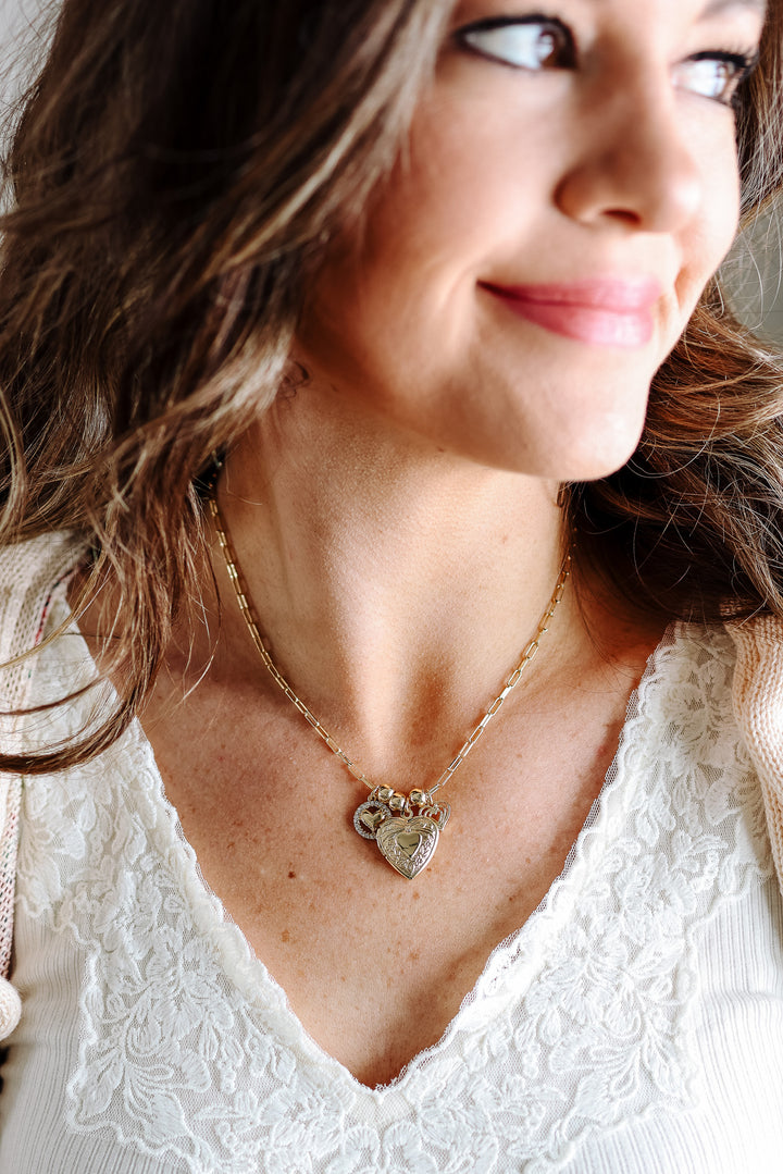 Heart Charm Locket Necklace