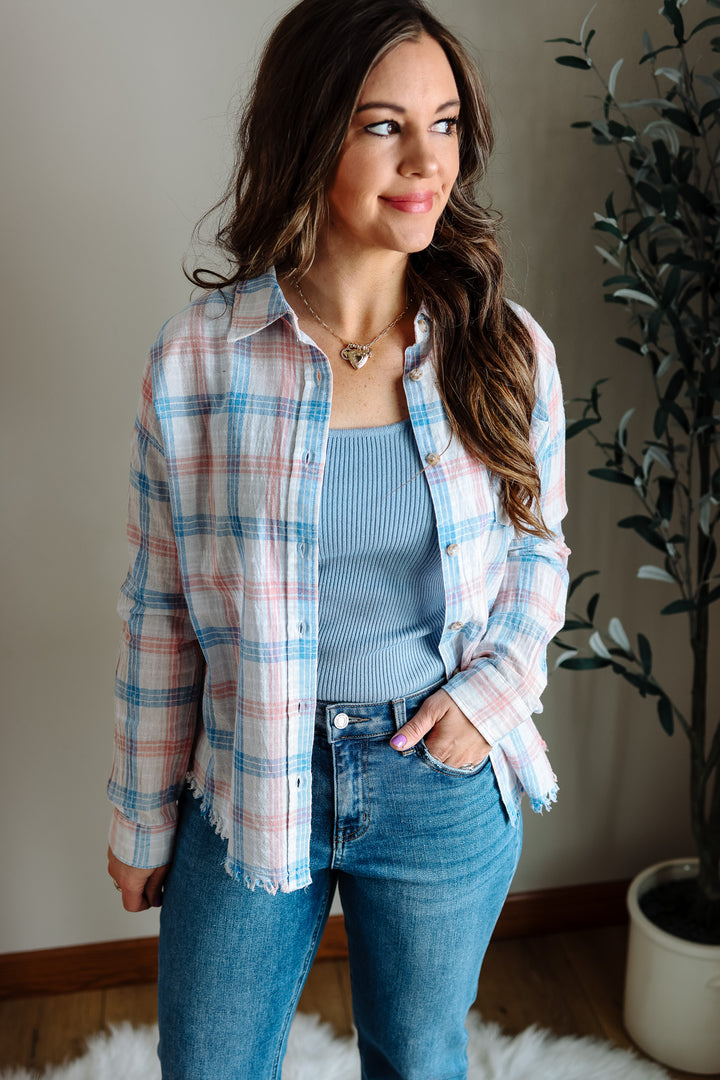 Dahlia Plaid Shirt - Grey/Blue