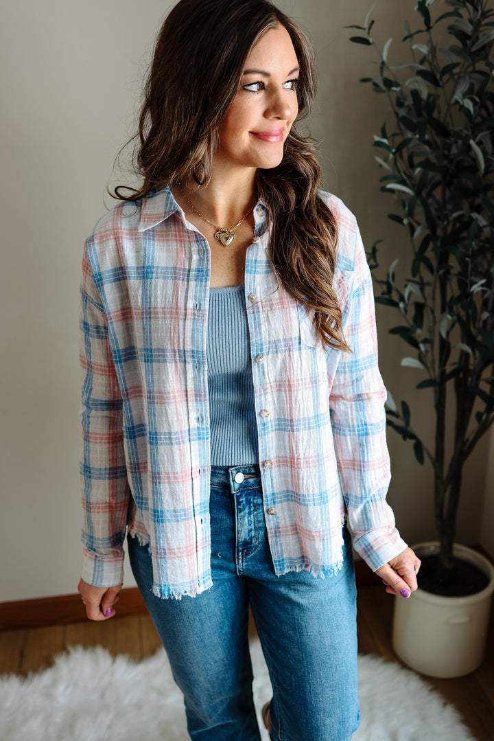 Dahlia Plaid Shirt - Grey/Blue