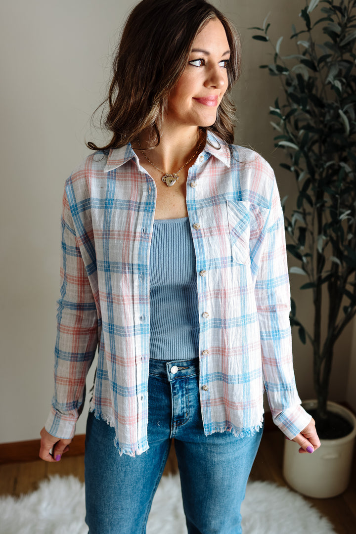 Dahlia Plaid Shirt - Grey/Blue