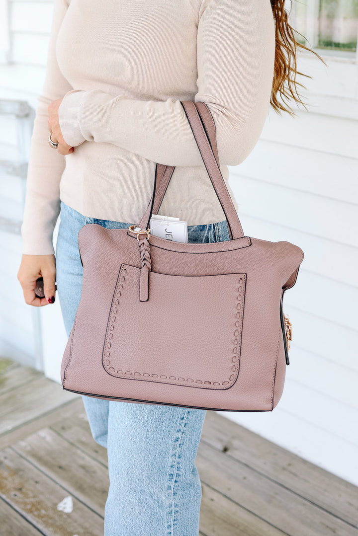 Hunter Pocket Front Tote - Dark Mauve