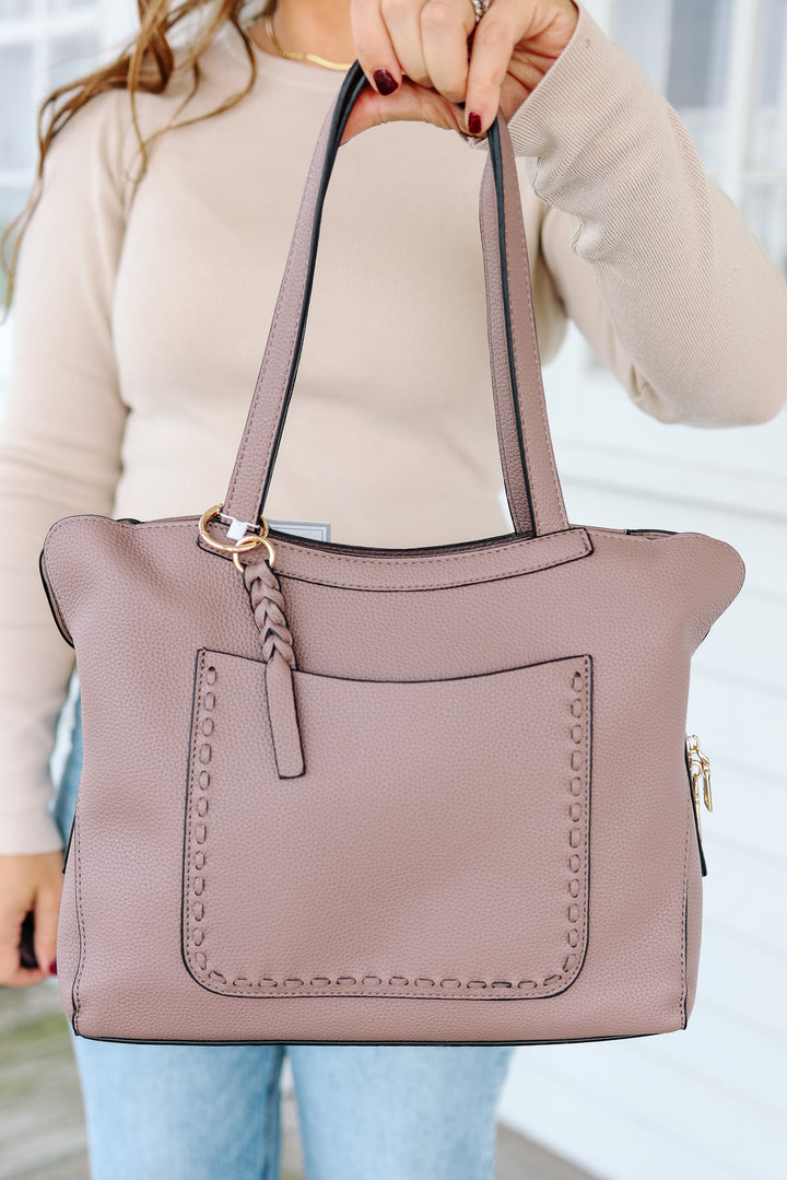 Hunter Pocket Front Tote - Dark Mauve