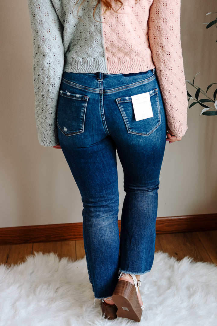 FLYING MONKEY: Finley Step Hem Crop Flare Jeans