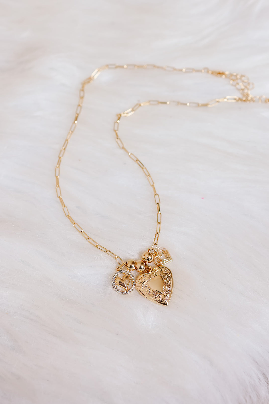 Heart Charm Locket Necklace