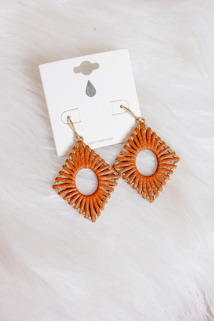 Harlow Leather Wrapped Diamond Earrings