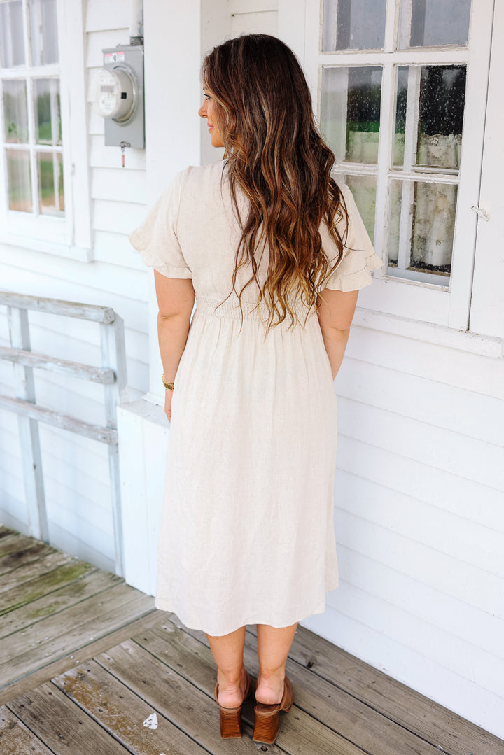 Tessa Linen Midi Dress