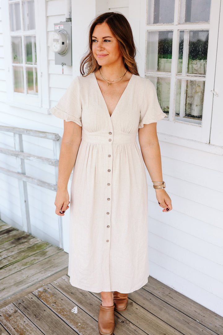 Tessa Linen Midi Dress