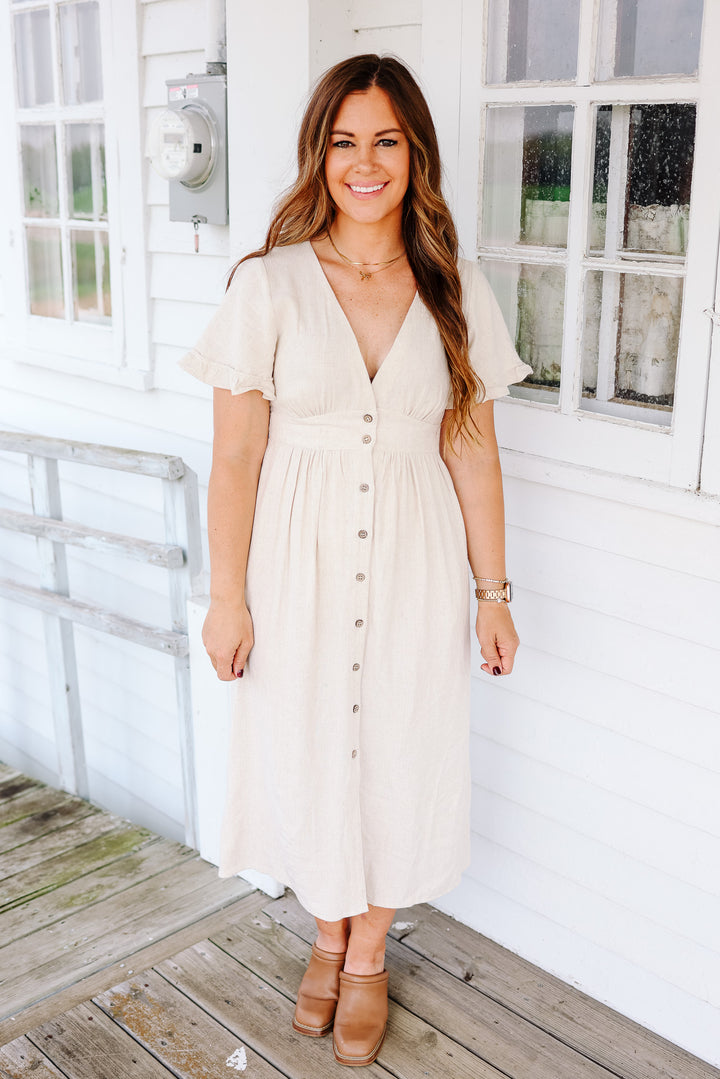 Tessa Linen Midi Dress