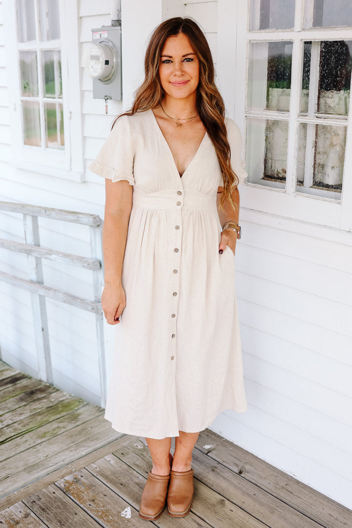 Tessa Linen Midi Dress