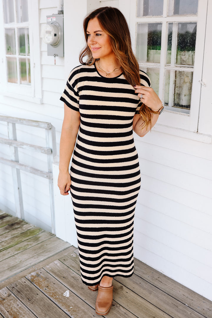 Eliana Striped Sweater Midi Dress