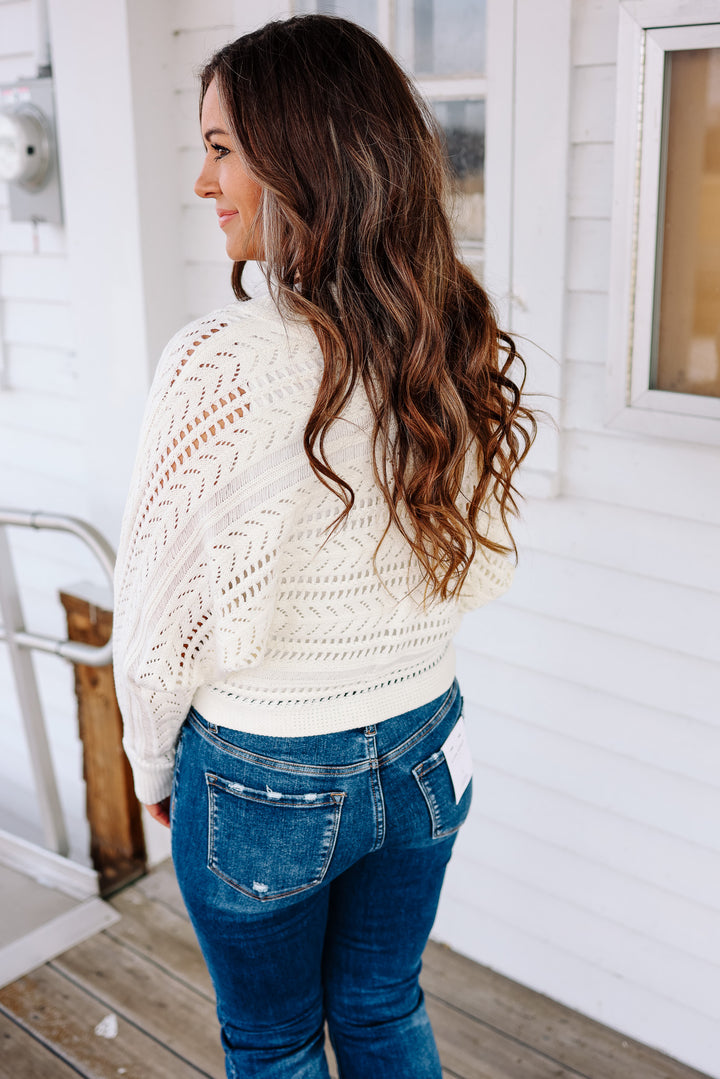 Loretta Crochet Knit Sweater - Off White