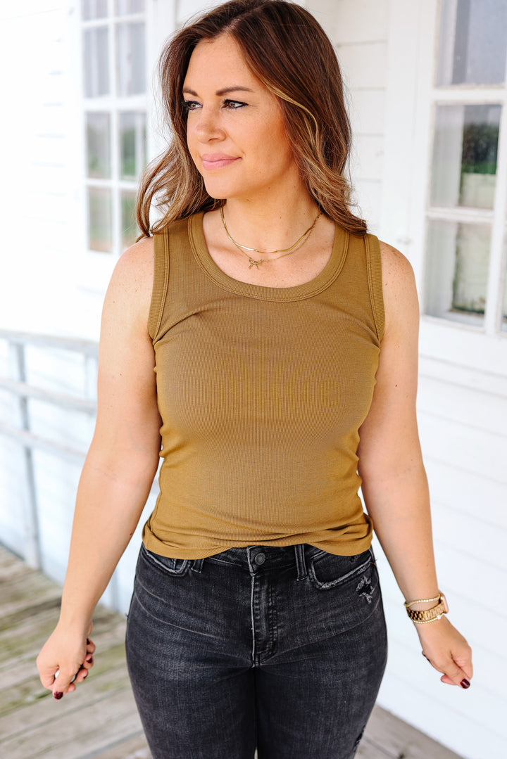 Lilith Ribbed Tank - Camel