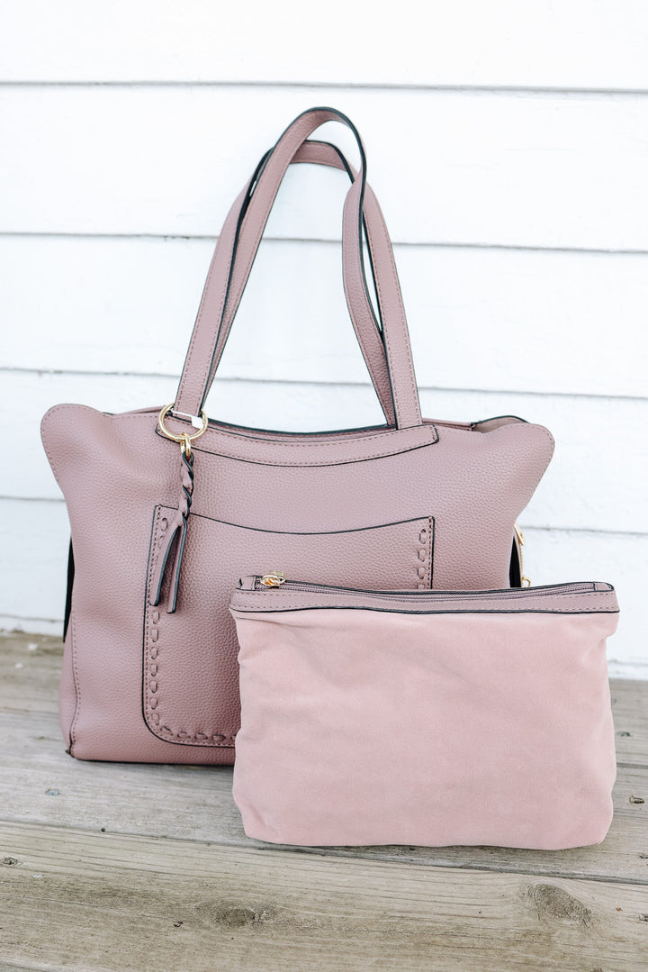 Hunter Pocket Front Tote - Dark Mauve