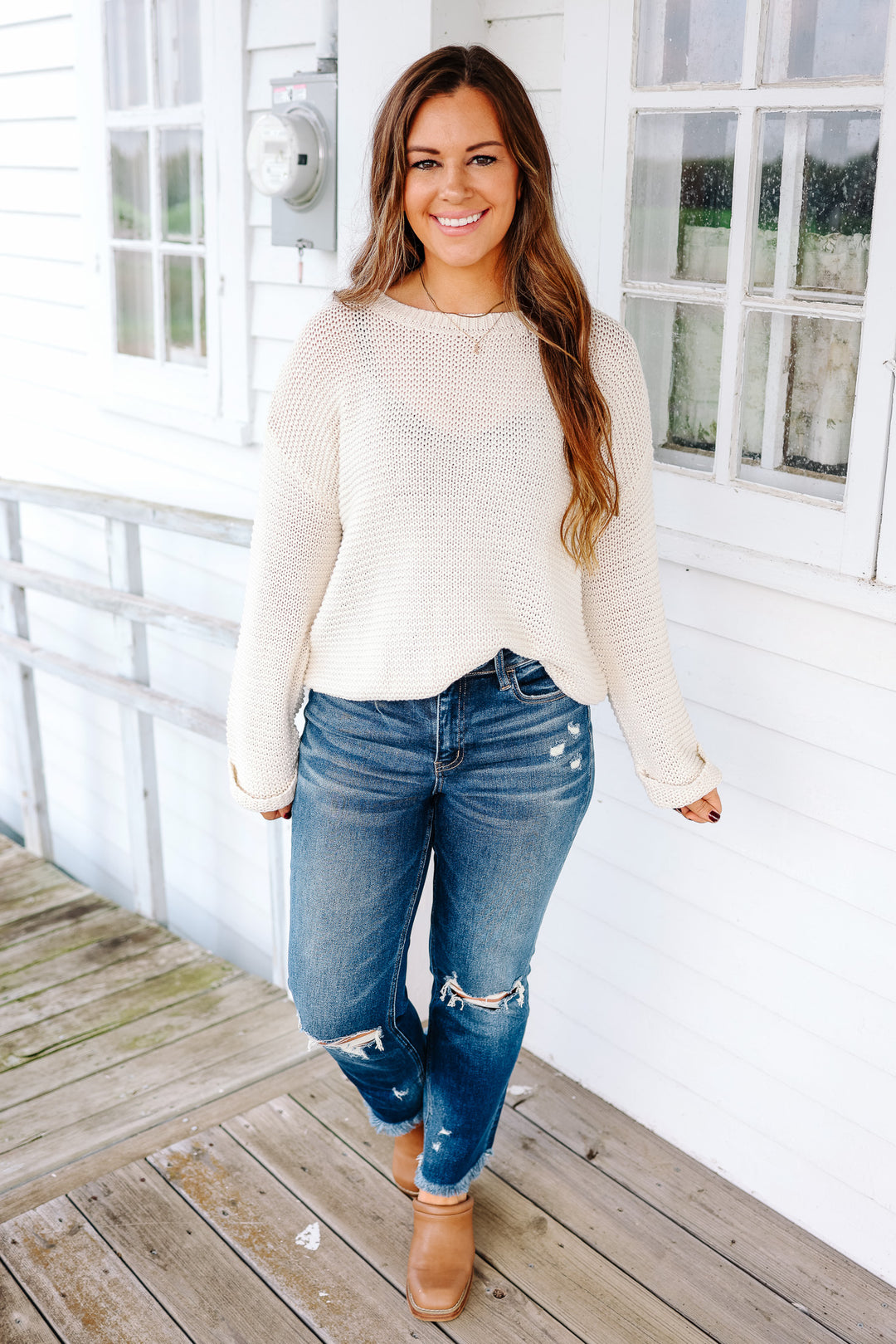 Thalia Chunky Knit Sweater - Oatmeal