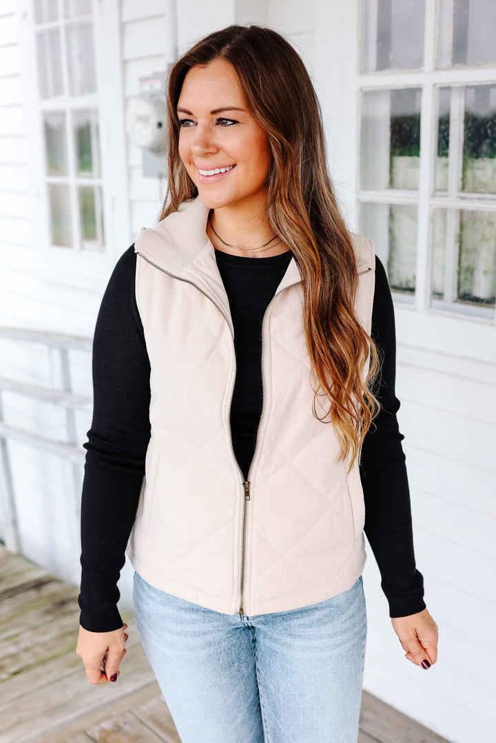 Reese Quilted Ribbed Vest