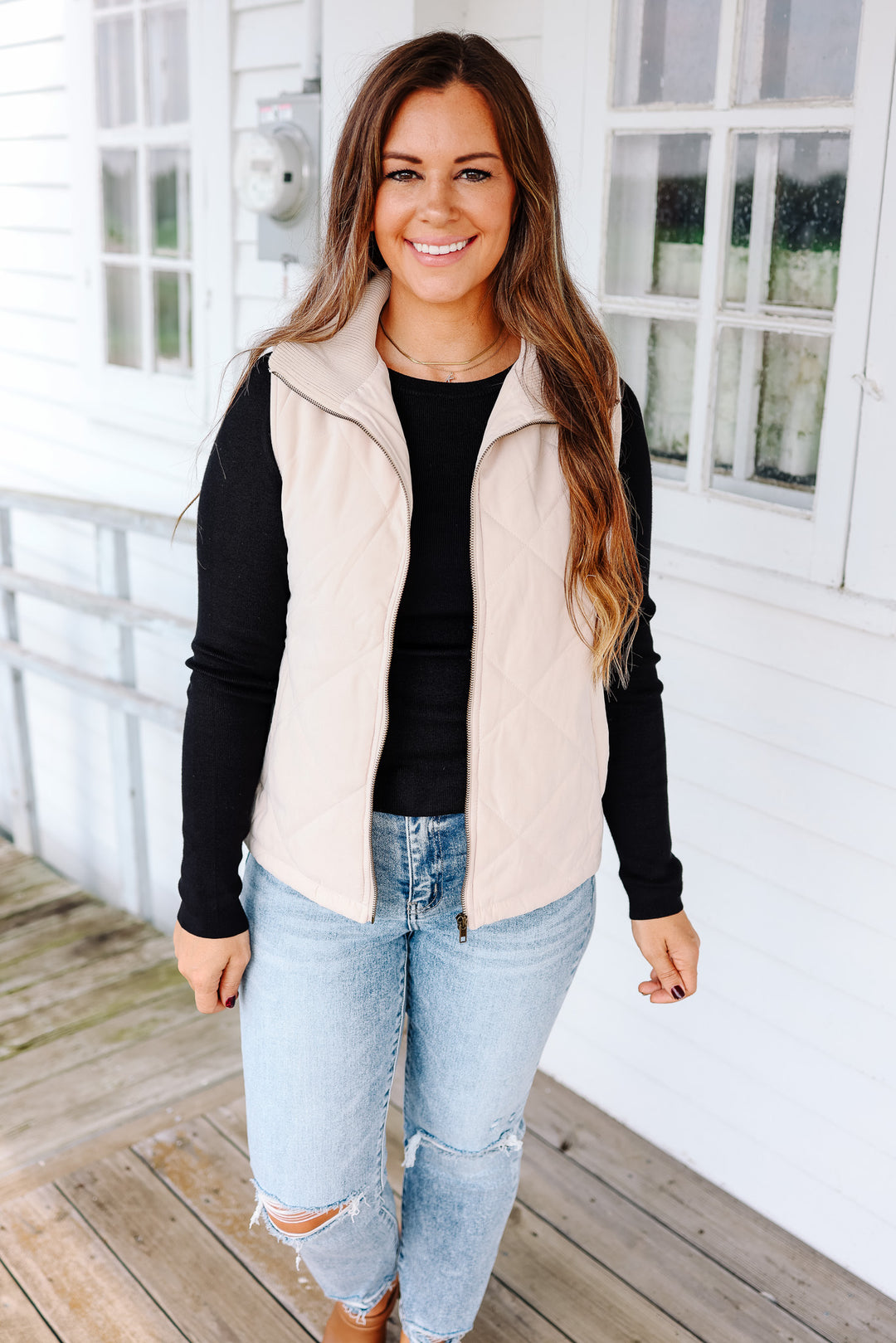 Reese Quilted Ribbed Vest