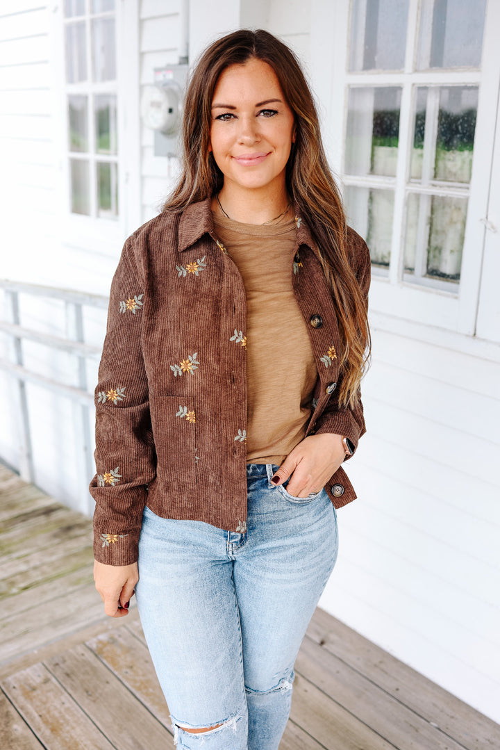 Tate Embroidered Corduroy Jacket